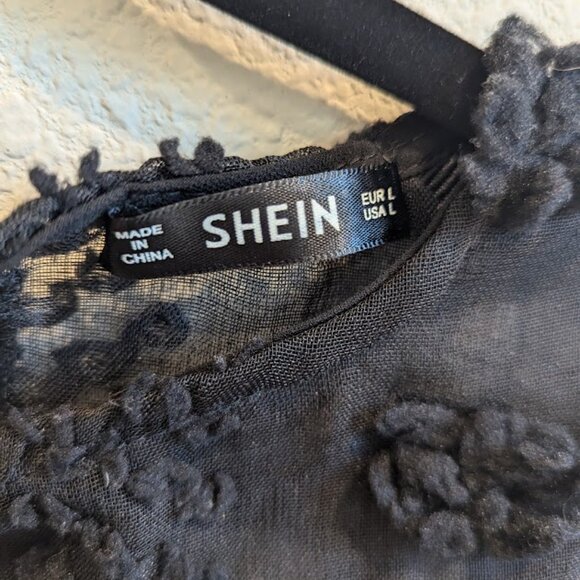 SHEIN Black Mesh Blouse - Picture 4 of 4